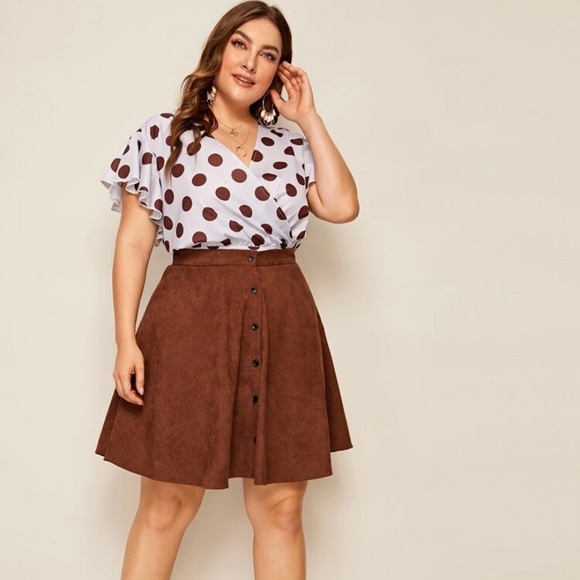 SHEIN Curve Corduroy Circle Skirt - Picture 3 of 5